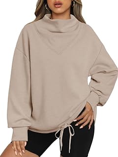 Womens Oversized Sweatshirts Turtleneck Pullover Y2k Cute Trendy Hoodies Teen Girl Preppy Winter Fall Clothes for Women 2023