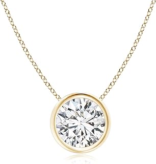 Angara Natural Diamond Solitaire Pendant Necklace for Women, Girls in 14K Solid Gold/Platinum | April Birthstone | Jewelry Gift for Her | Birthday|Wedding Anniversary