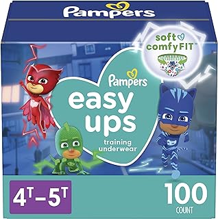 Pampers Easy Ups Boys & Girls Potty Training Pants - Size 4T-5T, 100 Count, Training Underwear