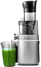 Cold Press Juicer, Aobosi Slow Masticating Machines with Large Feed Chute, Quiet Motor & Reverse Function, Easy to Clean Brush, Juicer Machine for High Nutrient Fruits Vegetables, 200 Watts, Gray