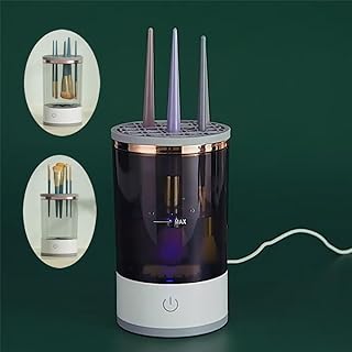 Ipalmay Makeup Brush Cleaning Machine - Automatic Cosmetics Brush Cleaner, Electric Make-up Brush Cleaner and Dryer, Dust-proof Beauty Brushes Organizer, Birthday Gift for Ladies