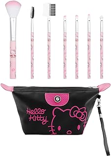 7PCS Kawaii Makeup Brush With Cosmetic Bag Cosmetic Brush for Girls (MB+Bag-Kitty 7pcs)