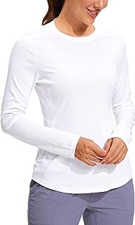 CRZ YOGA Womens UPF 50+ Sun Shirts Long Sleeve UV Protection Workout Tops Lightweight Quick Dry Outdoor Hiking Running Shirts