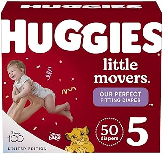Huggies Size 5 Diapers, Little Movers Baby Diapers, Size 5 (27+ lbs), 50 Count