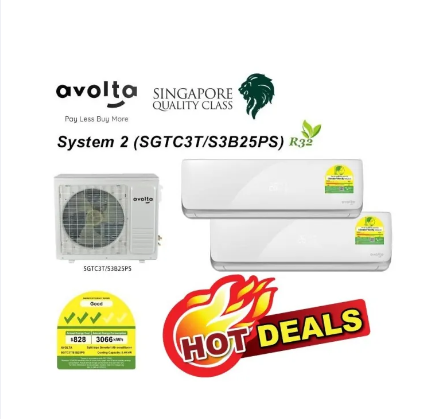 [FREE $100 VOUCHER] FULLSET UPGRADE MATERIAL NEW PIPING INSTALLATION PACKAGE FOR AVOLTA (R32 REFRIGERANT) System 2 Aircon SGTC3T [S3B25PS ] SGTC Series 3 Ticks
