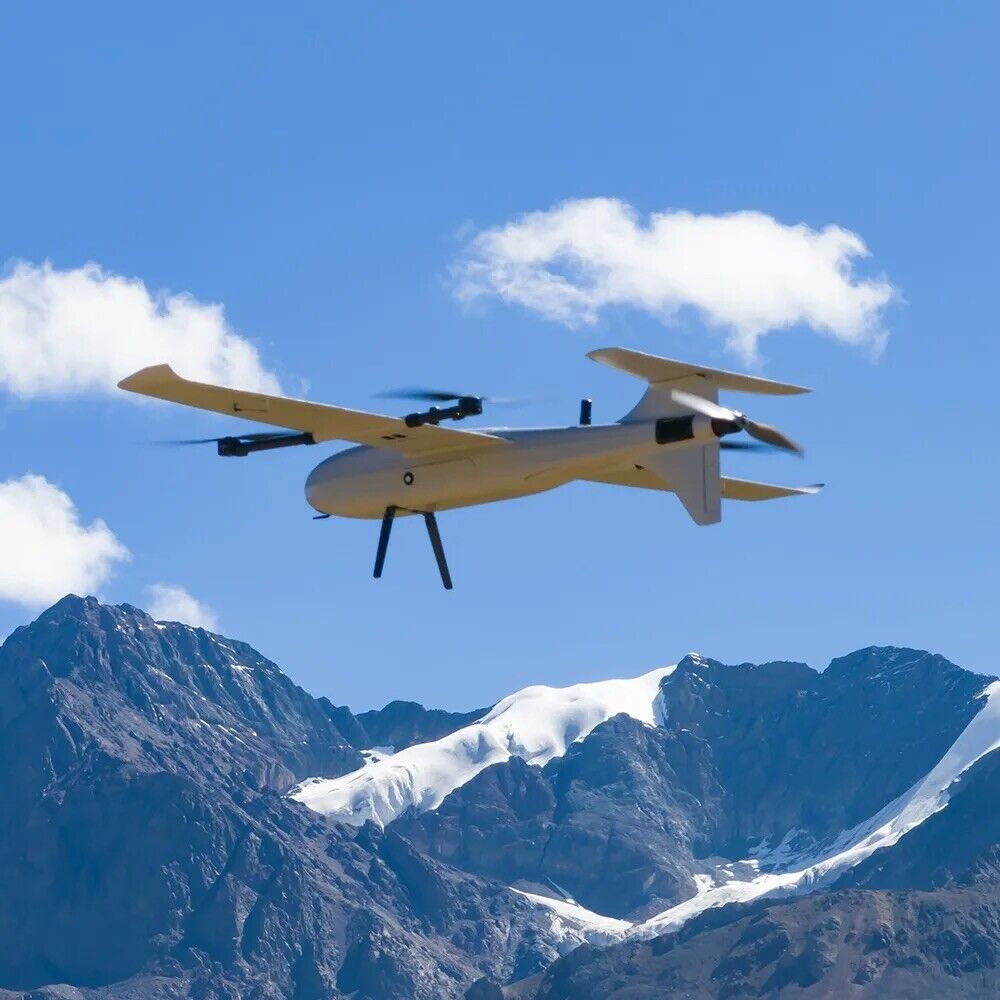 VTOL Industrial Fixed Wing 50Km Range UAV 2Kg Load General Purpose Camera Drone