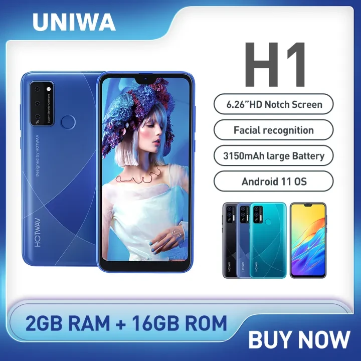 Hotwav H1 Smartphone Global Version 6.2" HD Large Screen 2GB 16GB 3150mAh Battery 8MP Camera Fingerprint Unlock Mobile Phone