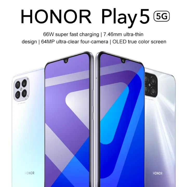 Honor Play5 5G, 8GB+128GB, China Version, Quad Back Cameras, Screen Fingerprint Identification, 6.53 inch Magic UI 4.0 (Android 10.0) Dimensity 800U Octa Core up to 2.4GHz, Network: 5G, OTG, NFC, Not 